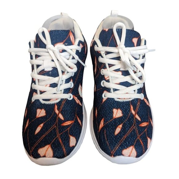 Modcloth Flats familiar…yet different Running in Fields Sneaker Blue Floral 7.5 - Picture 2 of 8